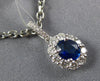 1.12CT DIAMOND & AAA SAPPHIRE 18KT WHITE GOLD 3D OVAL FLOWER FLOATING PENDANT