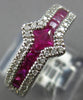 1.57CT DIAMOND & AAA RUBY 18KT WHITE GOLD 3D ROUND & PRINCESS DOUBLE V FUN RING