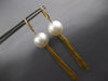 LARGE .11CT DIAMOND & AAA SOUTH SEA PEARL 18KT YELLOW GOLD 3D HANGING EARRINGS