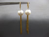 LARGE .11CT DIAMOND & AAA SOUTH SEA PEARL 18KT YELLOW GOLD 3D HANGING EARRINGS
