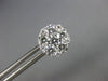 ESTATE 1.64CT DIAMOND 18KT WHITE GOLD 3D ROUND CLUSTER CLASSIC STUD EARRINGS