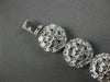 LARGE 1.20CT DIAMOND 14KT WHITE GOLD 3D FILIGREE FLOWER CIRCULAR TENNIS BRACELET