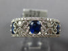 1.74CT DIAMOND & AAA SAPPHIRE 18K WHITE GOLD OVAL MULTI HEART FILIGREE LOVE RING