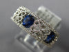 1.74CT DIAMOND & AAA SAPPHIRE 18K WHITE GOLD OVAL MULTI HEART FILIGREE LOVE RING