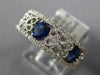 1.74CT DIAMOND & AAA SAPPHIRE 18K WHITE GOLD OVAL MULTI HEART FILIGREE LOVE RING