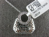 ESTATE .07CT DIAMOND 14K WHITE GOLD HANDCRAFTED MULTI FLOWER LADY PURSE PENDANT