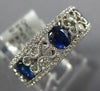 1.74CT DIAMOND & AAA SAPPHIRE 18K WHITE GOLD OVAL MULTI HEART FILIGREE LOVE RING