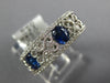 1.74CT DIAMOND & AAA SAPPHIRE 18K WHITE GOLD OVAL MULTI HEART FILIGREE LOVE RING