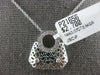 ESTATE .07CT DIAMOND 14K WHITE GOLD HANDCRAFTED MULTI FLOWER LADY PURSE PENDANT