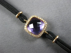 4.06CT DIAMOND & AAA AMETHYST 14KT ROSE GOLD CUSHION & ROUND HALO FUN BRACELET