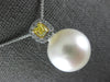 LARGE WHITE & FANCY YELLOW DIAMOND AAA SOUTH SEA PEARL 18KT WHITE GOLD PENDANT
