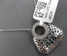 ESTATE .07CT DIAMOND 14K WHITE GOLD HANDCRAFTED MULTI FLOWER LADY PURSE PENDANT