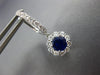2.0CT DIAMOND & AAA SAPPHIRE 18KT WHITE GOLD 3D FLOWER HUGGIE HANGING EARRINGS
