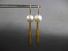 LARGE .11CT DIAMOND & AAA SOUTH SEA PEARL 18KT YELLOW GOLD 3D HANGING EARRINGS