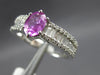 1.87CT DIAMOND & AAA PINK SAPPHIRE 18KT WHITE GOLD OVAL CLASSIC ENGAGEMENT RING