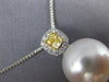 LARGE WHITE & FANCY YELLOW DIAMOND AAA SOUTH SEA PEARL 18KT WHITE GOLD PENDANT