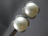 .43CT DIAMOND & AAA SOUTH SEA PEARL 18KT WHITE GOLD 4 LEAF CLOVER STUD EARRINGS