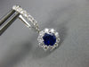 2.0CT DIAMOND & AAA SAPPHIRE 18KT WHITE GOLD 3D FLOWER HUGGIE HANGING EARRINGS