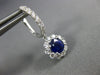 2.0CT DIAMOND & AAA SAPPHIRE 18KT WHITE GOLD 3D FLOWER HUGGIE HANGING EARRINGS