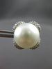 .43CT DIAMOND & AAA SOUTH SEA PEARL 18KT WHITE GOLD 4 LEAF CLOVER STUD EARRINGS