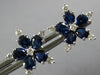 LARGE 2.89CT DIAMOND & AAA SAPPHIRE 18KT WHITE GOLD 3D SNOWFLAKE STUD EARRINGS