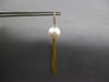 LARGE .11CT DIAMOND & AAA SOUTH SEA PEARL 18KT YELLOW GOLD 3D HANGING EARRINGS
