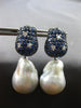 3.52CT DIAMOND & AAA SOUTH SEA PEARL & SAPPHIRE 18KT BLACK GOLD HANGING EARRINGS