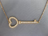 ESTATE LARGE 14&18KT ROSE GOLD 3D KEY TO MY HEART CLASSIC NECKLACE #26701