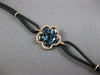 LONG 3.51CT DIAMOND & AAA LONDON BLUE TOPAZ 14KT ROSE GOLD FLOWER FUN BRACELET