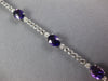 7.04CT DIAMOND & AAA AMETHYST 14KT WHITE GOLD 3D OVAL & ROUND TENNIS BRACELET