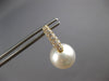 LARGE .6CT DIAMOND & AAA SOUTH SEA PEARL 18K YELLOW GOLD HUGGIE HANGING EARRINGS