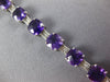 14.21CT DIAMOND & AAA AMETHYST 14KT WHITE GOLD CUSHION & ROUND TENNIS BRACELET