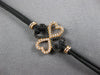 .20CT WHITE & BLACK DIAMOND 14KT ROSE GOLD MULTI HEART FLOWER LOVE FUN BRACELET