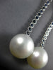 LONG 2.99CT DIAMOND & SOUTH SEA PEARL & SAPPHIRE 18K WHITE GOLD HANGING EARRINGS