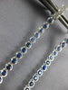 LONG 2.99CT DIAMOND & SOUTH SEA PEARL & SAPPHIRE 18K WHITE GOLD HANGING EARRINGS