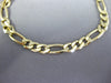 ESTATE 14KT YELLOW GOLD 3D HANDCRAFTED SOLID CLASSIC FIGARO MENS BRACELET #26741