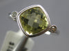 1.52CT DIAMOND & AAA GREEN AMETHYST 14K WHITE GOLD CUSHION & ROUND FILIGREE RING