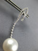 .86CT DIAMOND & AAA SOUTH SEA PEARL 18K WHITE GOLD 3D TEAR DROP HANGING EARRINGS