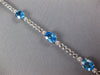 8.14CT DIAMOND & AAA BLUE TOPAZ 14KT WHITE GOLD 3D OVAL & ROUND TENNIS BRACELET