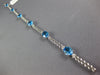8.14CT DIAMOND & AAA BLUE TOPAZ 14KT WHITE GOLD 3D OVAL & ROUND TENNIS BRACELET