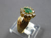 .44CT DIAMOND & AAA EMERALD 14KT YELLOW GOLD 3D MARQUISE & ROUND FLOWER FUN RING