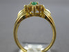 .44CT DIAMOND & AAA EMERALD 14KT YELLOW GOLD 3D MARQUISE & ROUND FLOWER FUN RING