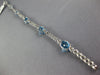 8.14CT DIAMOND & AAA BLUE TOPAZ 14KT WHITE GOLD 3D OVAL & ROUND TENNIS BRACELET