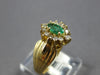 .44CT DIAMOND & AAA EMERALD 14KT YELLOW GOLD 3D MARQUISE & ROUND FLOWER FUN RING