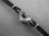 ESTATE .21CT DIAMOND 14KT WHITE GOLD CLASSIC PUFF FILIGREE HEART LOVE BRACELET