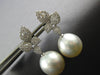 1.52CT DIAMOND & AAA SOUTH SEA PEARL 18KT WHITE GOLD MULTI LEAF HANGING EARRINGS
