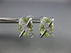 11.45CT DIAMOND & AAA GREEN AMETHYST 14K WHITE GOLD OVAL & ROUND X STUD EARRINGS