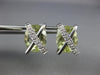 11.45CT DIAMOND & AAA GREEN AMETHYST 14K WHITE GOLD OVAL & ROUND X STUD EARRINGS