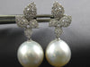 1.52CT DIAMOND & AAA SOUTH SEA PEARL 18KT WHITE GOLD MULTI LEAF HANGING EARRINGS