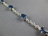 4.53CT DIAMOND & AAA SAPPHIRE 14KT WHITE GOLD 3D 3 STONE PANTHER TENNIS BRACELET